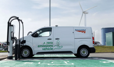 National Rail fleet van charges at a FOR EV charge point