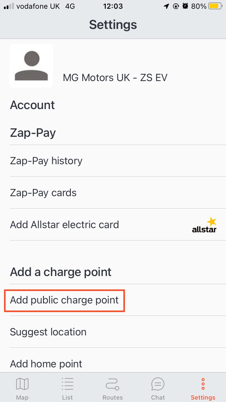 Add a charge point to Zapmap