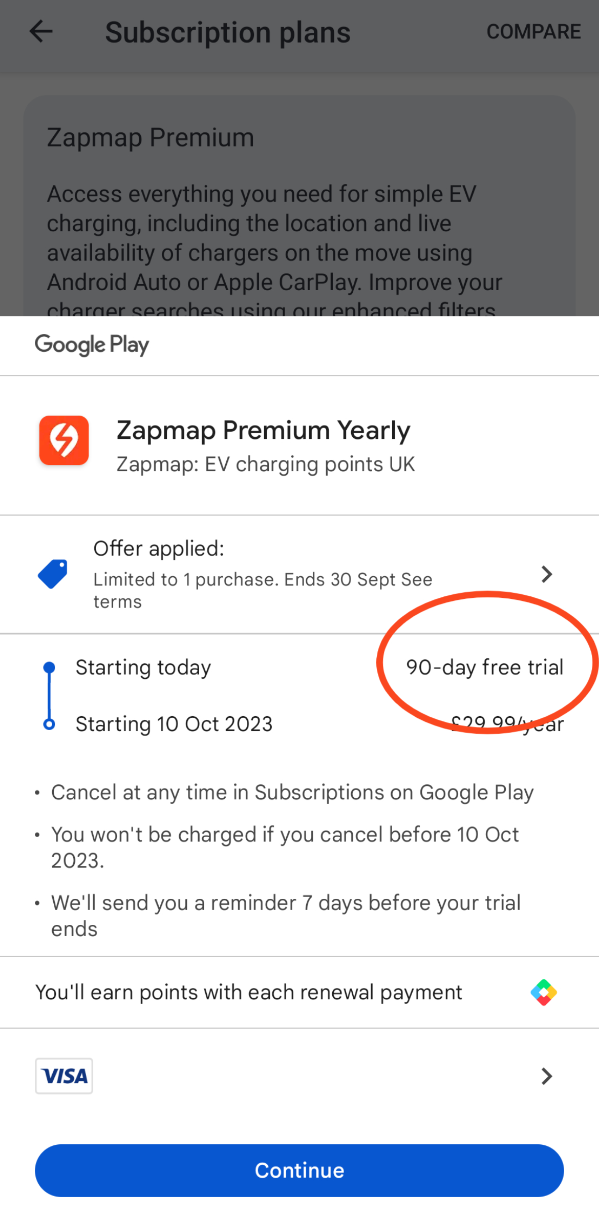 screengrab of see offer applied page