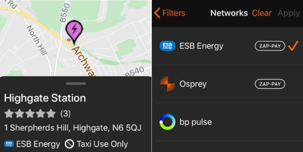 find esb energy taxi points with zap-pay