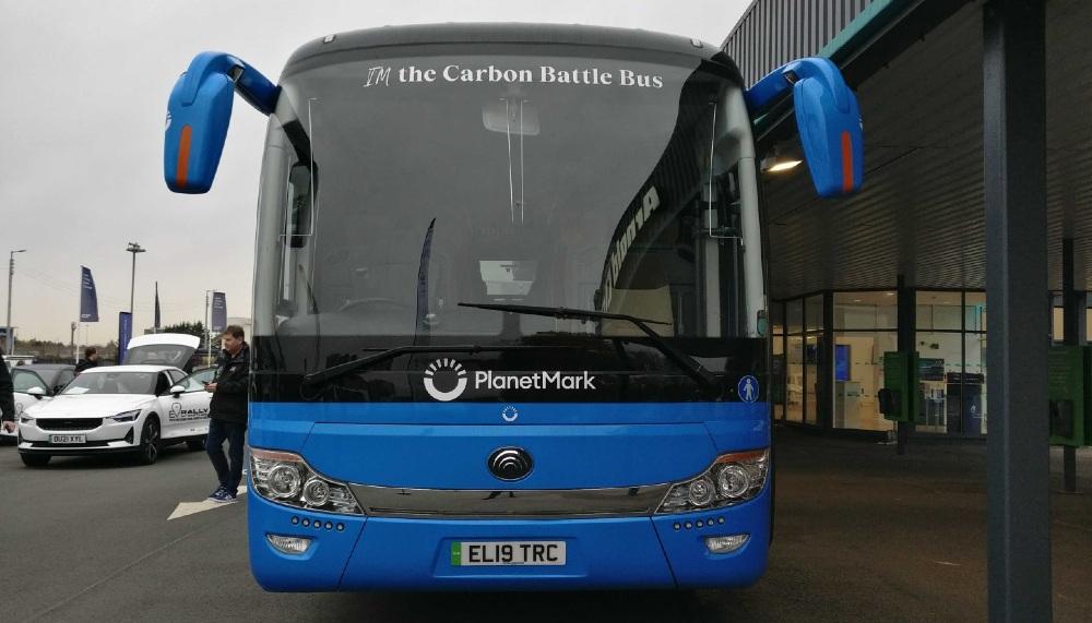 planet mark carbon battle bus reaches cop26