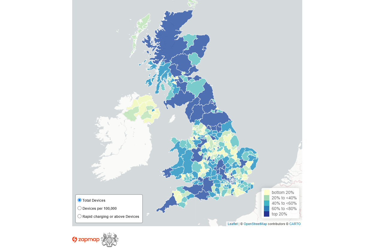 Department for Transport EV charging statistics