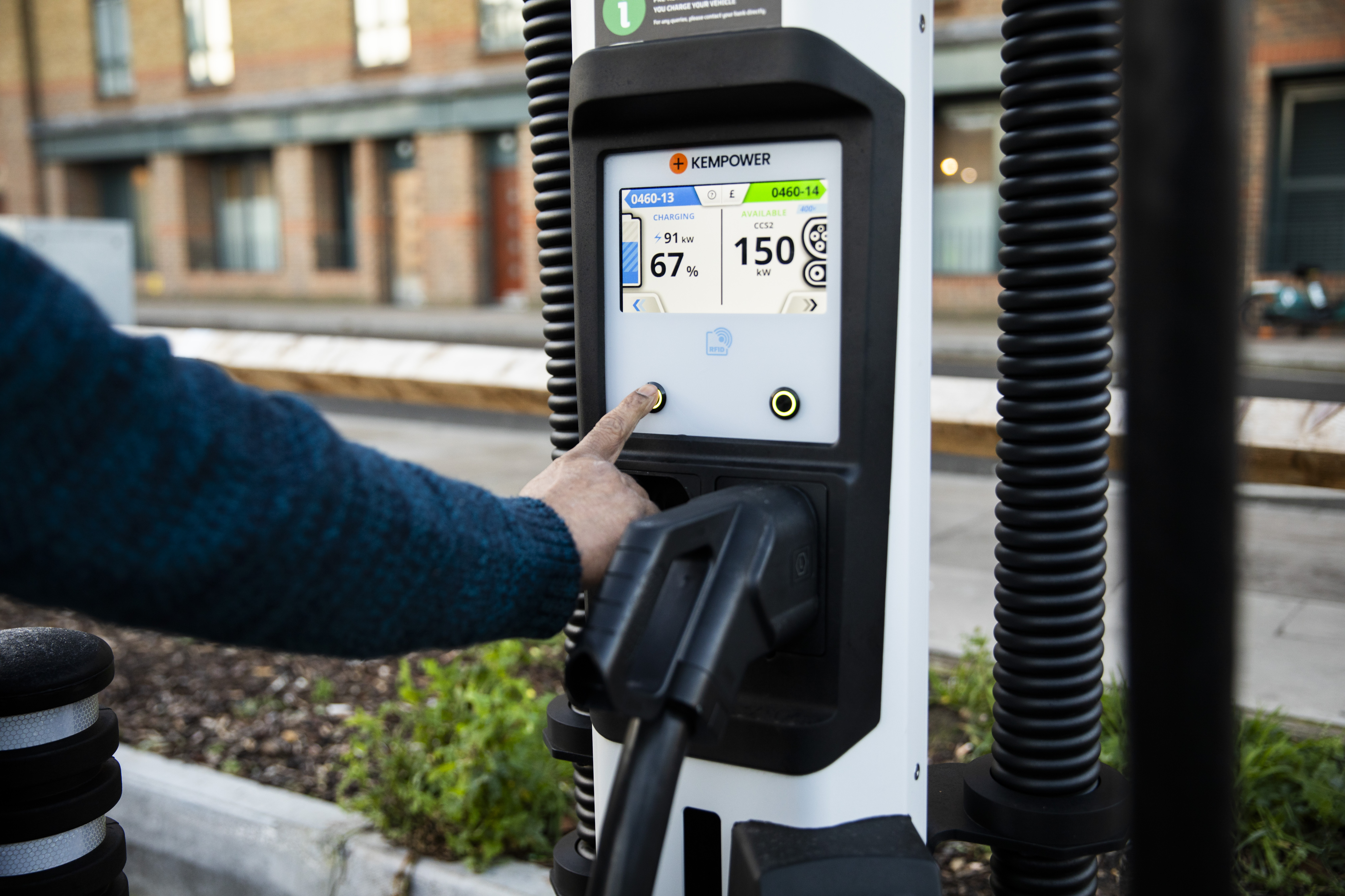 Sainsbury's Smart Charge charge point touch screen up close