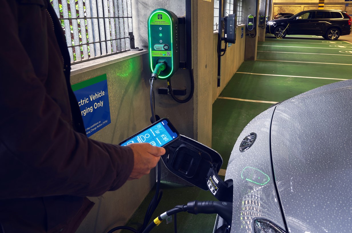 APCOA charge point in car park