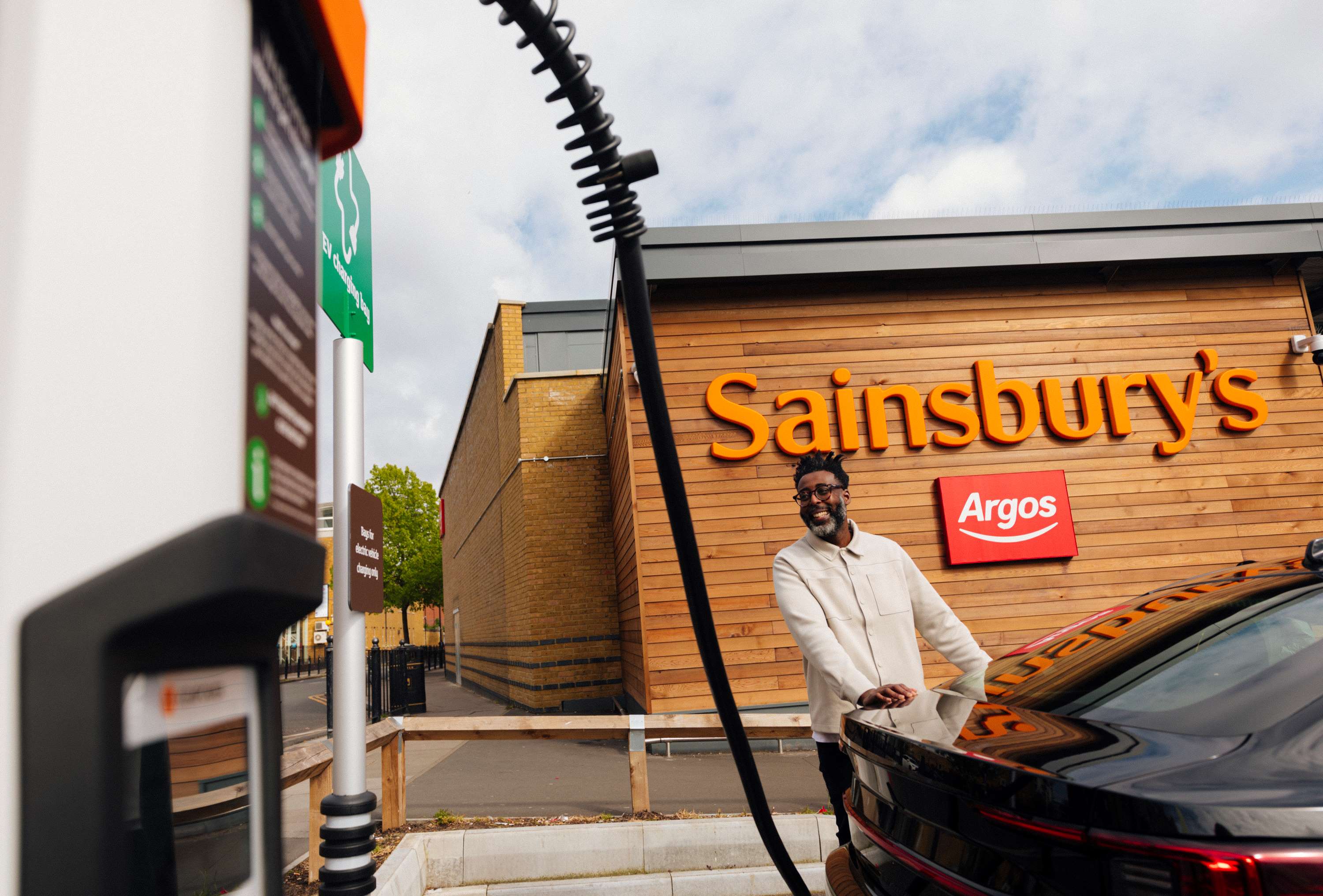 Smart Charge - EV charging in front of Sainsbury's store
