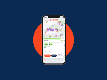 Screenshot of the Zapmap app
