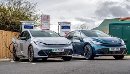 Two cupra born's on charge