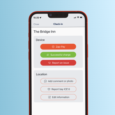 Charging location check-in
