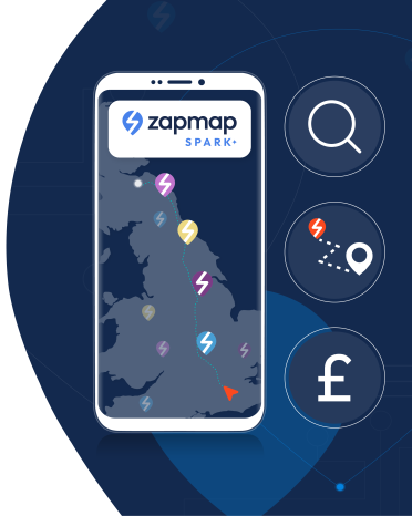 Infographic displaying Zapmap Spark logo on a mobile phone