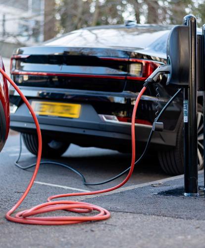 connected kerb on-street charger charging 2 EVs