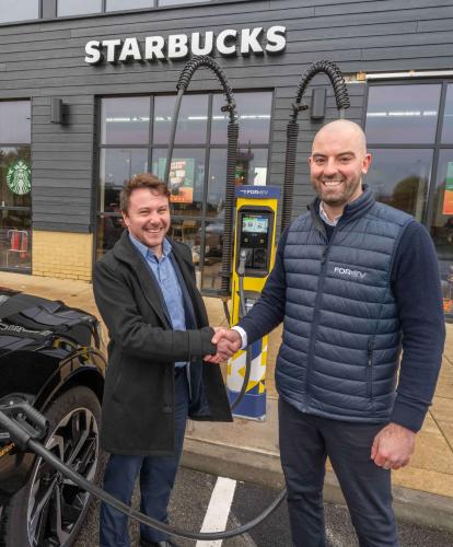 FOREV charge points in Starbucks car park