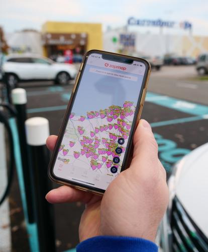 Zapmap app charge point markers showing in Mainland Europe