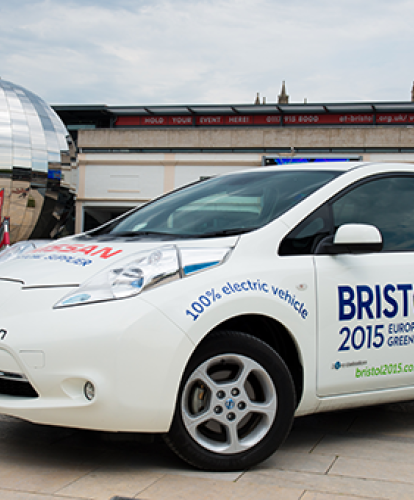100% electric Nissan LEAF drives Bristol Green capital 2015
