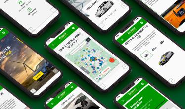 europcar app shown on several mobile phones