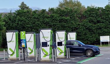 Pennells gargen centre car park with 5 Allego charge points