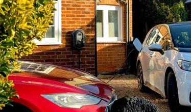 EVs charging on driveway