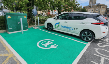 Clenergy EV branded EV at charge point