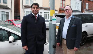 Councillor Majid Mahmood, Cabinet Member for Environment and Transport at Birmingham City Council, and Stuart Wilson, UK Managing Director of ubitricity