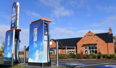 Osprey's 100th charge point in partnership rollout - charger in front of Marston's pub