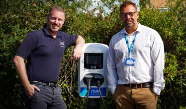 Scott Duncan and Lee Cant in front of Mer charge point