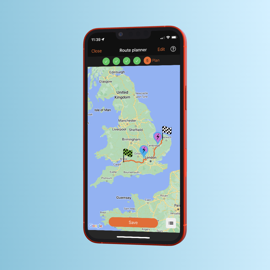 EV route planner