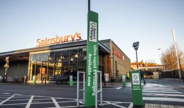 Sainsbury's Smart Charge charge points in front of store
